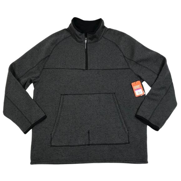 BASS OUTDOOR Q Zip Neck Sweater Fleece Men XXL Gray Outdoor Versatile Cozy NWT - Picture 3 of 10